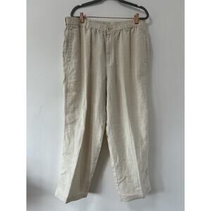 NWT Tommy Bahama Relax Natural Linen On The Beach Wide-Leg Pant Size Large $98